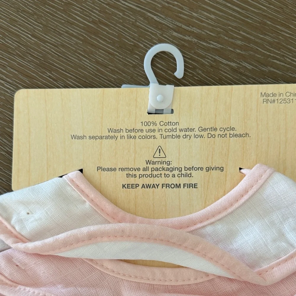 Modern Baby Muslin Bibs - Pink and White